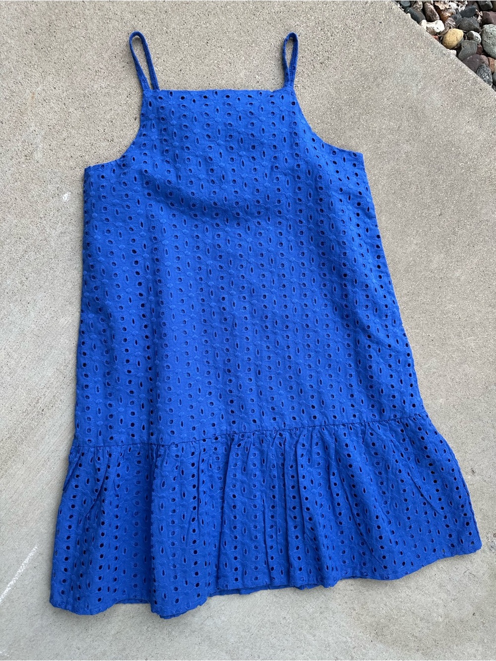 Girls Eyelet Royal Blue Dress